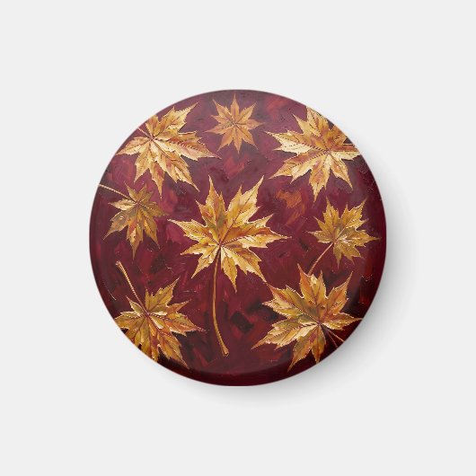 Goldene Ahornblätter Herbstmalerei Magnet (Vorne)