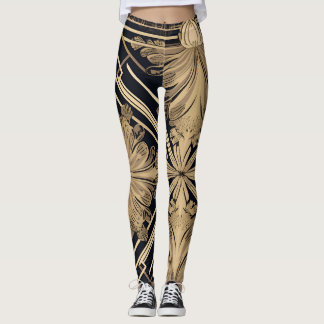 Goldene Akanthus Leggings