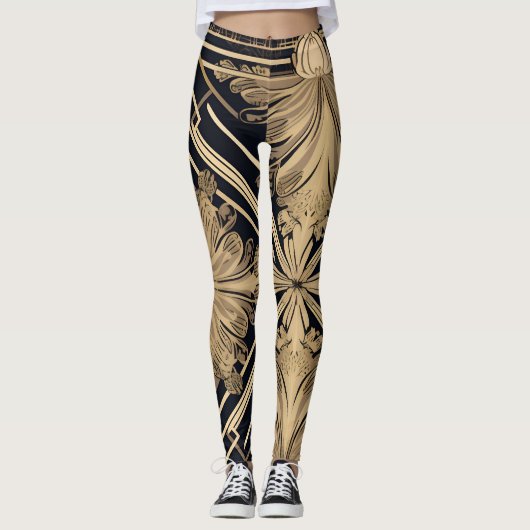 Goldene Akanthus Leggings (Vorderseite)
