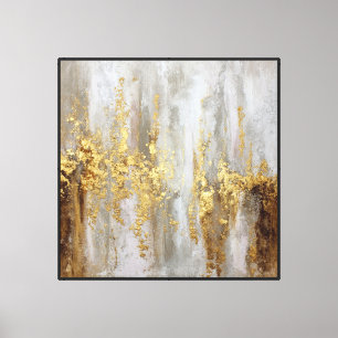 Goldene Akzente auf grauen und beige Schichten – A Leinwanddruck