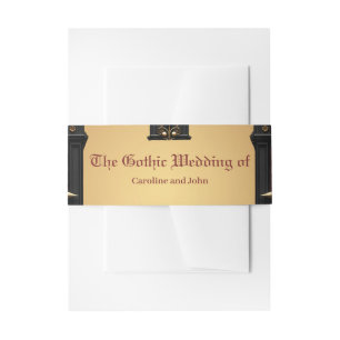 Goldene Akzente, rote Rosen und ein Herz Einladungsbanderole