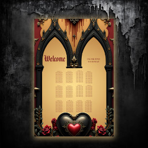 Goldene Akzente, rote Rosen und ein Herz: Poster