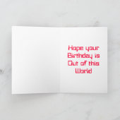 Goldene Alien Geburtstagskarte Karte (Innenseite)