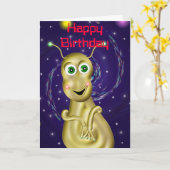 Goldene Alien Geburtstagskarte Karte (Gelbe Blume)