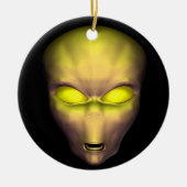 Goldene Alien Keramik Ornament (Vorne)