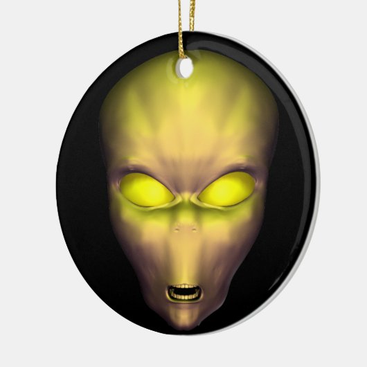 Goldene Alien Keramik Ornament (Links)