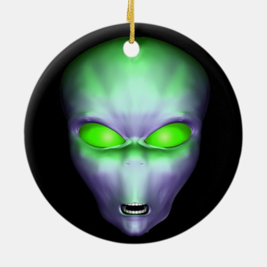 Goldene Alien Keramik Ornament (Hinten)