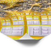 Goldene Alien Meer Kreaturen Fraktal Abstrakte Kun Poster (Ecke)