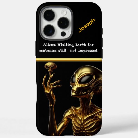 Goldene Alien mit geheimnisvollem Handwerk Case-Mate iPhone Hülle (Rückseite)