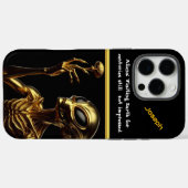 Goldene Alien mit geheimnisvollem Handwerk Case-Mate iPhone Hülle (Rückseite (Horizontal))
