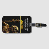 Goldene Alien mit geheimnisvollem Handwerk Gepäckanhänger (Vorderseite (Horizontal))