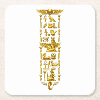 Goldene altägyptische Symbole – Luxuriöse Hierog Rechteckiger Pappuntersetzer