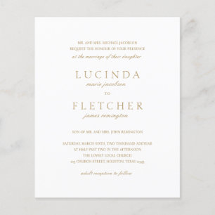Goldene alte Geld elegante Budget-Hochzeitseinladu Flyer