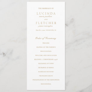 Goldene alte Geld elegante Hochzeit Programm