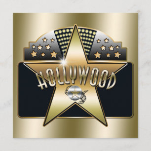 Goldene alte Hollywood-Typografie Retro-Einladung Einladung