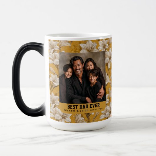 Goldene Amaryllis Textur Daddy Pop Familie Verwandlungstasse (Links)