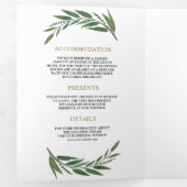 Goldene Ampere und Olivenzweig in einer Hochzeit Dreifach Gefaltete Einladung (Innen Erste Seite)