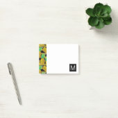Goldene Ananas auf Monogramm der Streifen-| Post-it Klebezettel (Büro)