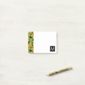 Goldene Ananas auf Monogramm der Streifen-| Post-it Klebezettel (Auf Schreibtisch)