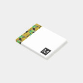 Goldene Ananas auf Monogramm der Streifen-| Post-it Klebezettel (angewinkelt)