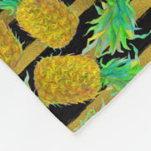 Goldene Ananas auf Streifen Fleecedecke (Ecke)