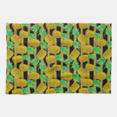 Goldene Ananas auf Streifen Handtuch (Horizontal)