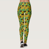 Goldene Ananas auf Streifen Leggings (Rückseite)
