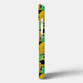 Goldene Ananas auf Streifen | Monogramm Case-Mate iPhone Hülle (Rückseite / Links)