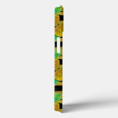 Goldene Ananas auf Streifen | Monogramm Case-Mate iPhone Hülle (Rückseite / Rechts)