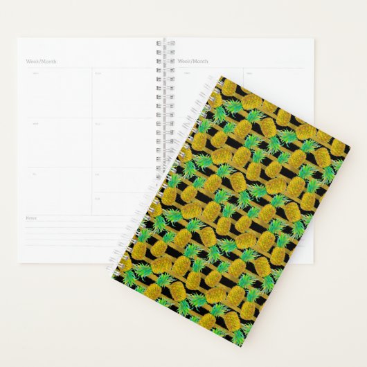 Goldene Ananas auf Streifen Planer (Anzeige)