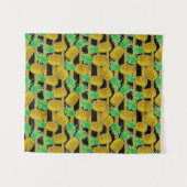 Goldene Ananas auf Streifen Wandteppich (Vorderseite (Horizontal))