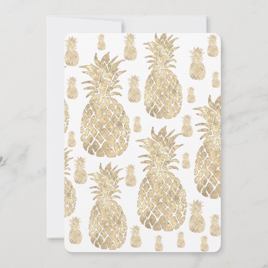Goldene Ananas aus Party Einladung (Rückseite)