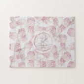 Goldene Ananas der geometrischen Rose Marmormuster Puzzle (Horizontal)