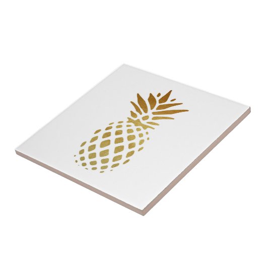 Goldene Ananas, Frucht im Gold Fliese (Seite)