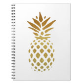Goldene Ananas, Frucht im Gold Notizblock (Vorderseite)