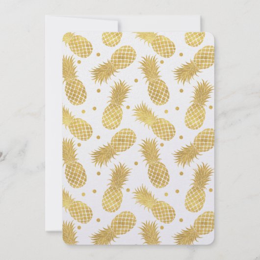 Goldene Ananas Geburtstag Einladung (Rückseite)