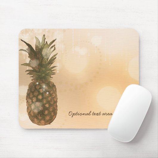 Goldene Ananas Glam Mousepad (Mit Mouse)