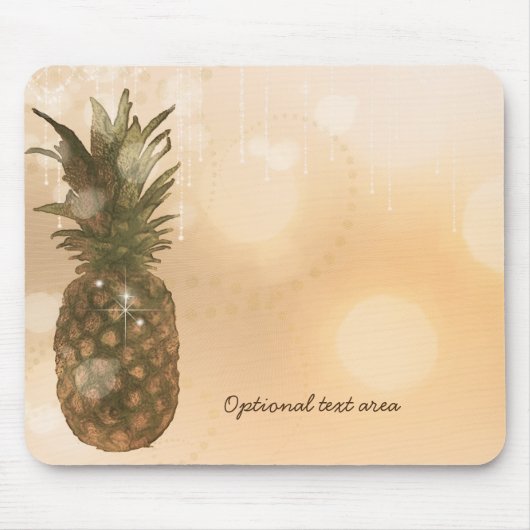 Goldene Ananas Glam Mousepad (Vorne)