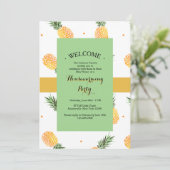 Goldene Ananas-Haus-Erwärmungs-Party Einladungen (Stehend Vorderseite)