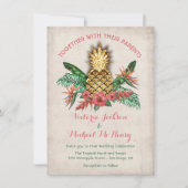 Goldene Ananas-Hochzeit Einladung (Vorderseite)
