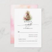 Goldene Ananas-Hochzeit RSVP Karte (Vorne/Hinten)
