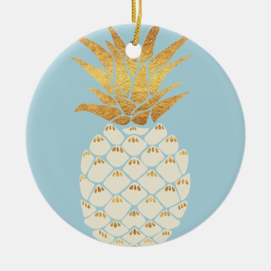 Goldene Ananas Keramikornament (Vorne)