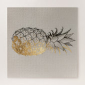 Goldene Ananas-Linienkunst Puzzle (Horizontal)