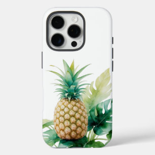 Goldene Ananas mit Monstera iPhone 16 Pro Hülle