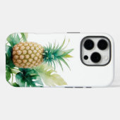 Goldene Ananas mit Monstera Case-Mate iPhone Hülle (Rückseite (Horizontal))