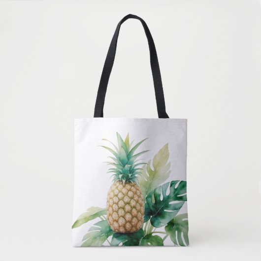 Goldene Ananas mit Monstera Tasche (Vorderseite)
