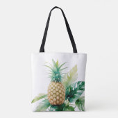 Goldene Ananas mit Monstera Tasche (Rückseite)