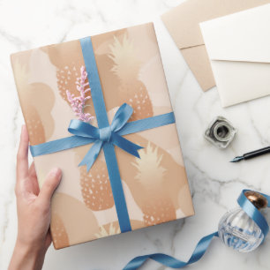 Goldene Ananas-Muster Geschenkpapier
