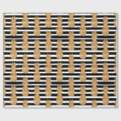 Goldene Ananas-Muster Tropisch  Geschenkpapier (Flach)