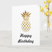 Goldene Ananas, Obst in Gold Karte (Gelbe Blume)